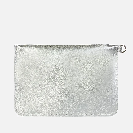 Дорожный кошелек ручной работы, Kokosina bags, натуральная кожа, серебристый, фото 2.