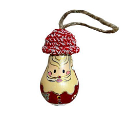 Ёлочная игрушка из лампочки «Дед Мороз», ручная роспись, красная, 8,5 см