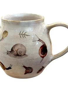 Кружка ручной работы Керумбия «Улитки», серая, керамика, 350 мл