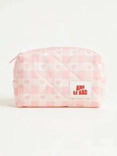 Косметичка ручной работы АМИ (Ami lé sac) «Moyen», розовые сердечки
