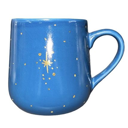 Кружка ручной работы NF ceramics «Когда мне грустно, я колдую», синяя, керамика, 600 мл, фото 4.