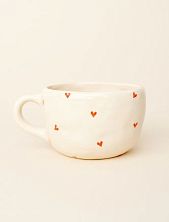 Кружка ручной работы «Сердечки», белая, керамика, 350 мл
