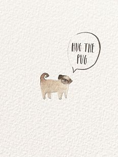 Открытка «Hug the pug!»