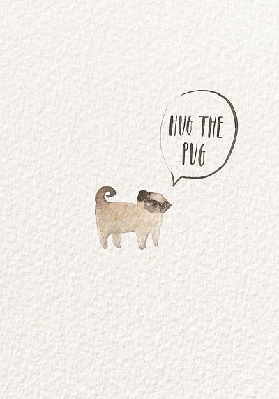 Открытка «Hug the pug!», фото 1.
