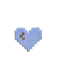 Брошь ручной работы Фарфор Булыгина «Сердце», синяя