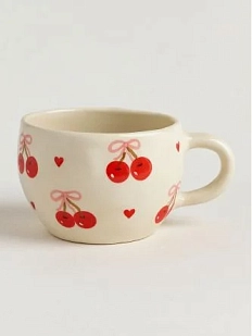 Кружка ручной работы «Вишня», керамика, 300 мл
