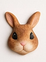 Брошь ручной работы Подарки руками «Зайчик», полимерная глина, превью фото 2