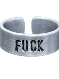 Кольцо металлическое «Fuck» 17/19