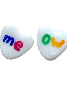 Серёжки-гвоздики «Meow», полимерная глина, белые