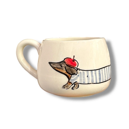 Кружка ручной работы НАДО ЖЕ Такса, керамика, 300 мл, фото 1.