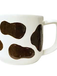 Кружка ручной работы Домик на дереве с коричневыми пятнышками, полуфарфор, 250 мл