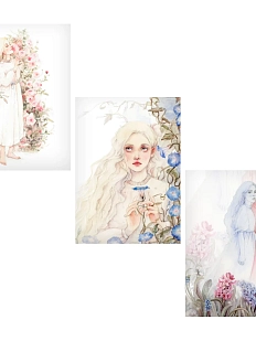 Набор открыток с иллюстрациями Викторовой Оксаны №1, 3 шт.