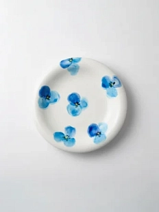 Тарелка ручной работы АН2К Анютины глазки, керамика, 20 см