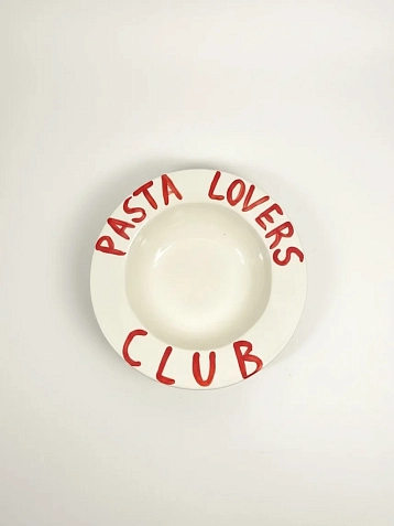 Тарелка шляпа ручной работы ММ керамика «Pasta Lovers Club», 26 см, фото 1.