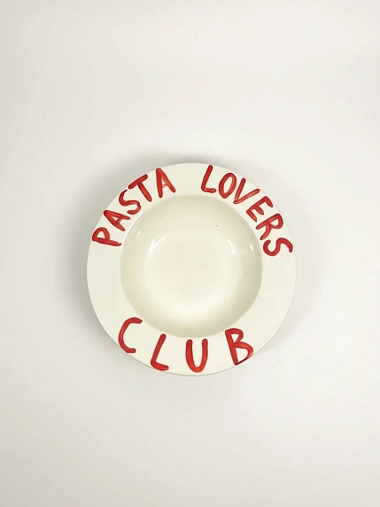 Тарелка шляпа ручной работы ММ керамика «Pasta Lovers Club», 26 см, фото 1.