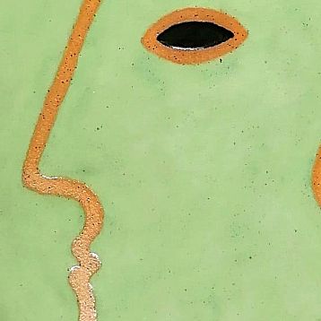 Панно керамическое ручной работы «Лицо девушки», зелёное, 25 см, фото 3.