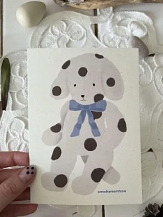 Открытка Где-то как-то Собачка с бантом, А6