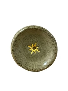 Мини-тарелка ручной работы Ладан керамика «Звезда», серая, полуфарфор, 5 см