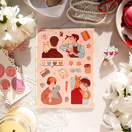 Стикерпак Лавкот «Мальчики и кошки», А6, фото 3.