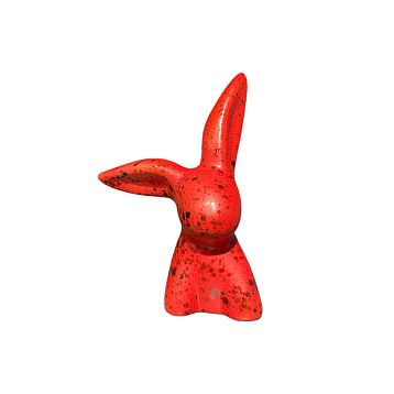 Статуэтка ручной работы Кролик, красная, керамика, фото 1.