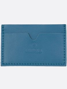 Визитница ручной работы, Kokosina bags, натуральная кожа, васильковый