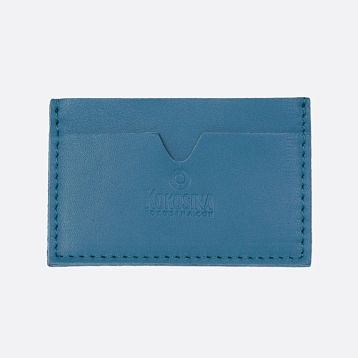 Визитница ручной работы, Kokosina bags, натуральная кожа, васильковый, фото 1.