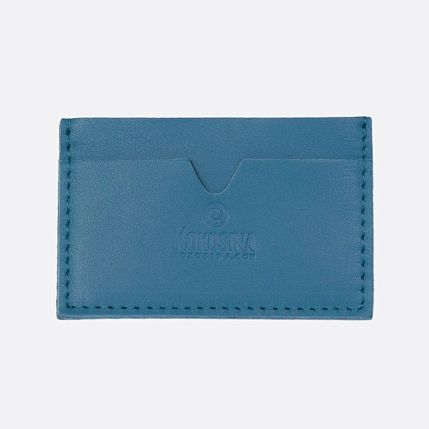 Визитница ручной работы, Kokosina bags, натуральная кожа, васильковый, фото 1.