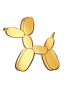 Брошь Monolama «Собака из воздушных шариков», золотая, оргстекло