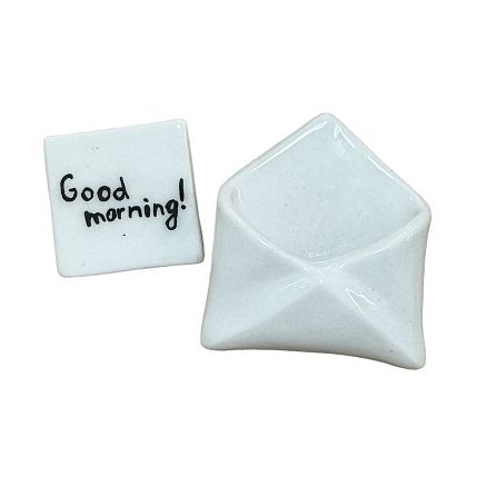 Магнит ручной работы конверт с пожеланием «Good morning!», керамика, фото 2.