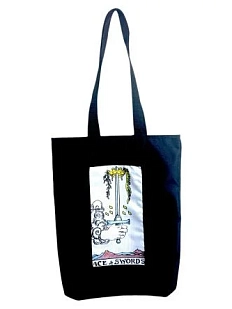 Сумка шоппер Интроверт «Таро. Туз мечей», чёрный