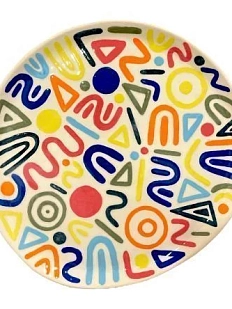 Тарелка ручной работы Малёма с росписью «Современная абстракция», керамика, 19 см
