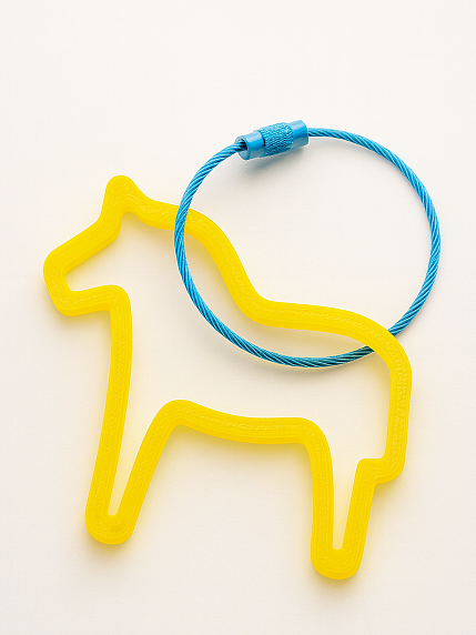 Брелок, обвес на сумку «Лошадка», золотистый, 6 см, фото 2.