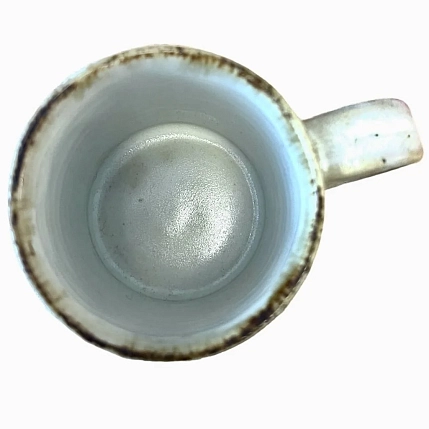 Кружка ручной работы Кимбриа с эффектом кракле, белая, керамика, 350 мл, фото 3.