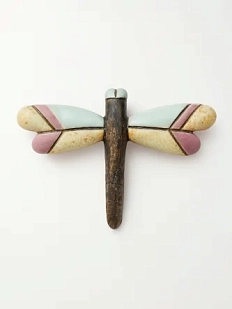 Брошь ручной работы Екатерина Юдо «Стрекоза», керамика