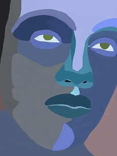 Постер интерьерный «Фиолетовое лицо», А3