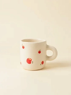 Кружка ручной работы Малёма с росписью Яблоки, высокая, керамика, 350 мл
