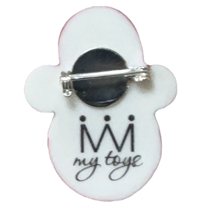 Брошь ручной работы «Неваляшка», фарфор, фото 3.