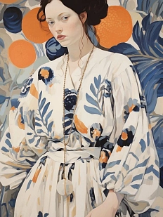 Постер интерьерный DARI DARI «Девушка в белом платье», А3