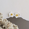 Серьги-гвоздики Подарки руками «Нарциссы», полимерная глина, превью фото 3