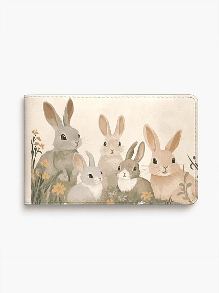Обложка на студенческий билет DARI DARI «Зайчики», экокожа, фото 1.