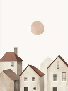 Обложка на паспорт DARI DARI «Домики», искусственная кожа, белая