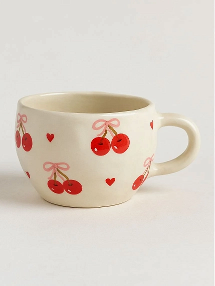 Кружка ручной работы Татко керамика «Вишня», керамика, 300 мл, фото 1.