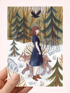 Открытка Анна Спешилова «Лесная прогулка», односторонняя