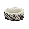 Кольцо ручной работы Бережно «‎Зебра»‎‎, керамика, черно-белое, превью фото 1