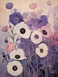 3D Стикер на телефон «Фиолетовые цветы», объёмный