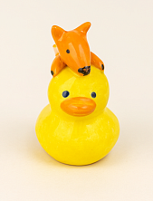 Керамическая фигурка Уточка с лисёнком, 7 см