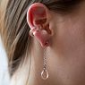 Серьги на цепочке «Капли», стекло, розовый, превью фото 2
