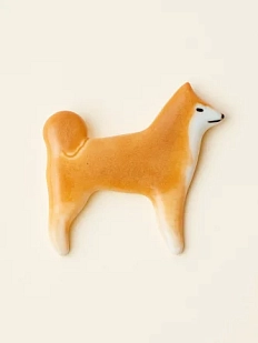 Брошь ручной работы Екатерина Юдо «Сиба-ину», керамика