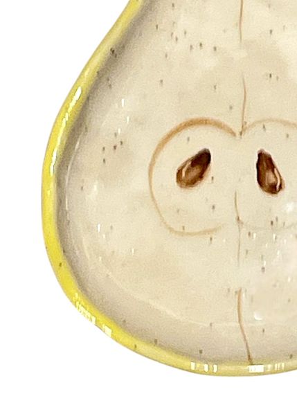 Блюдце ручной работы «Груша», жёлтое, керамика, фото 2.