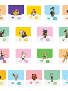 Большой набор металлических значков Heart of Moscow «Союзмультфильм», 18 шт, серия Союзмультфильм